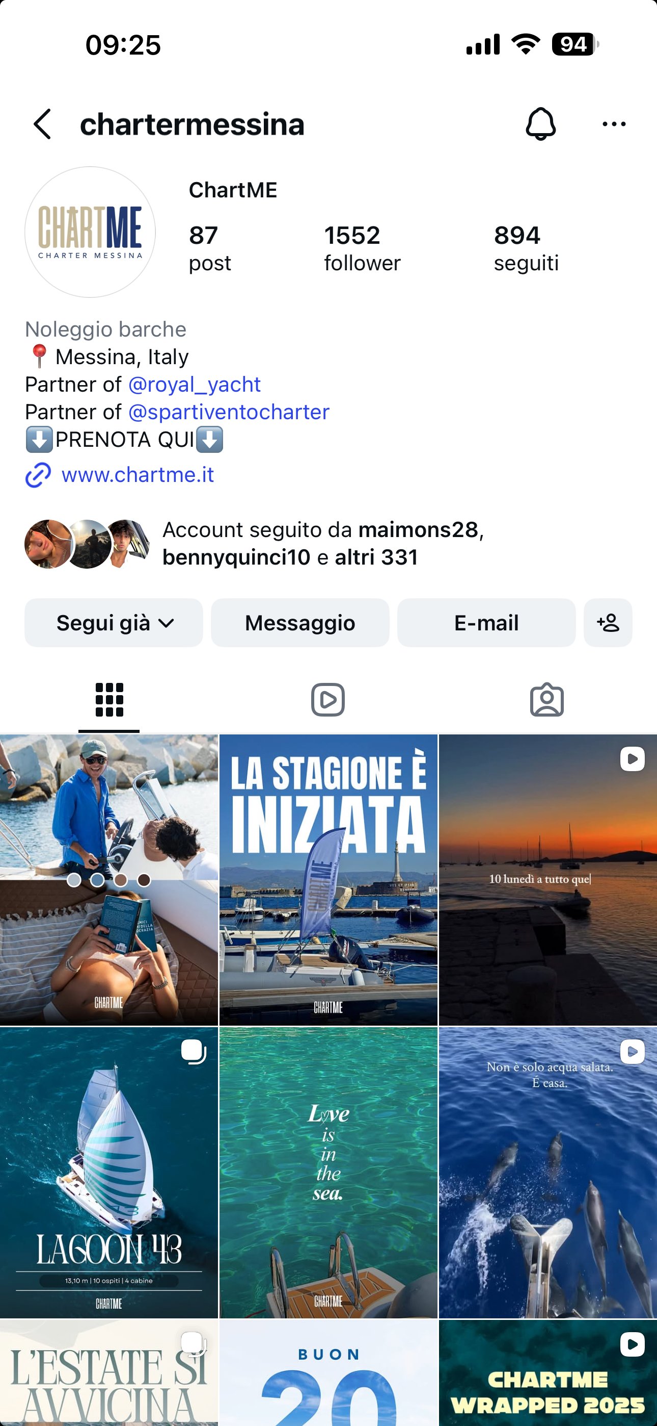 ChartME su Instagram @chartermessina